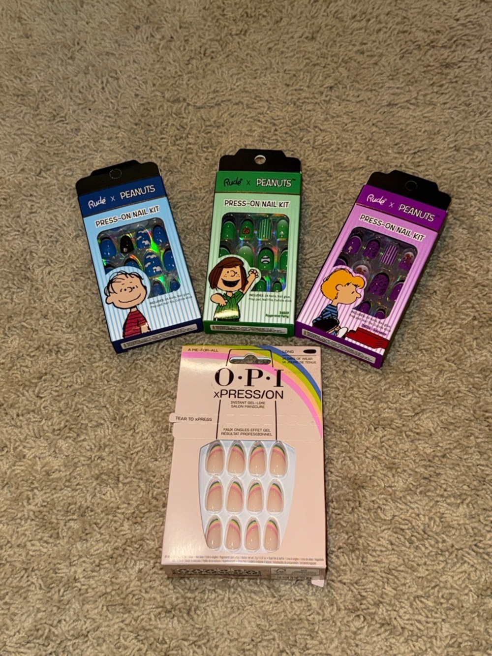 Rude x Peanuts & OPI Assorted Press-On Nail Kits — Blue, Green, Purple, Nude - Picture 9 of 9